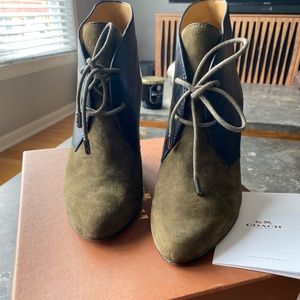 Coach sued/leather booties- used